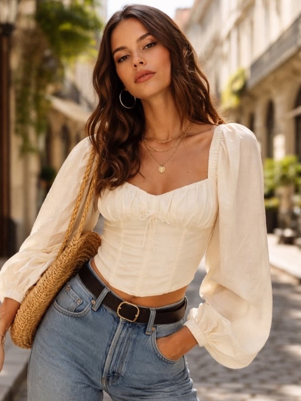 NWT For Love And Lemons Ivory Floral Corset Janet Top Size XXS